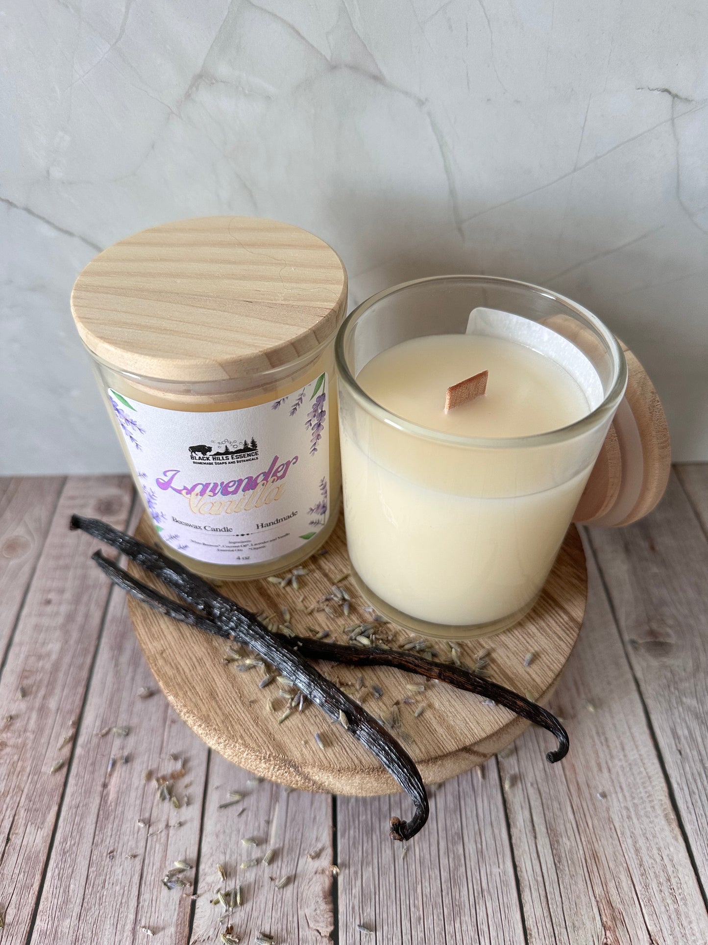Lavender Vanilla Beeswax Candle